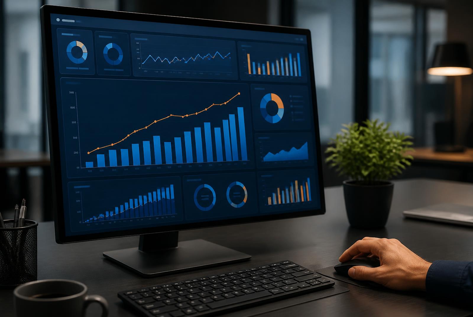 Marketing analytics dashboard showing lead generation and campaign growth metrics