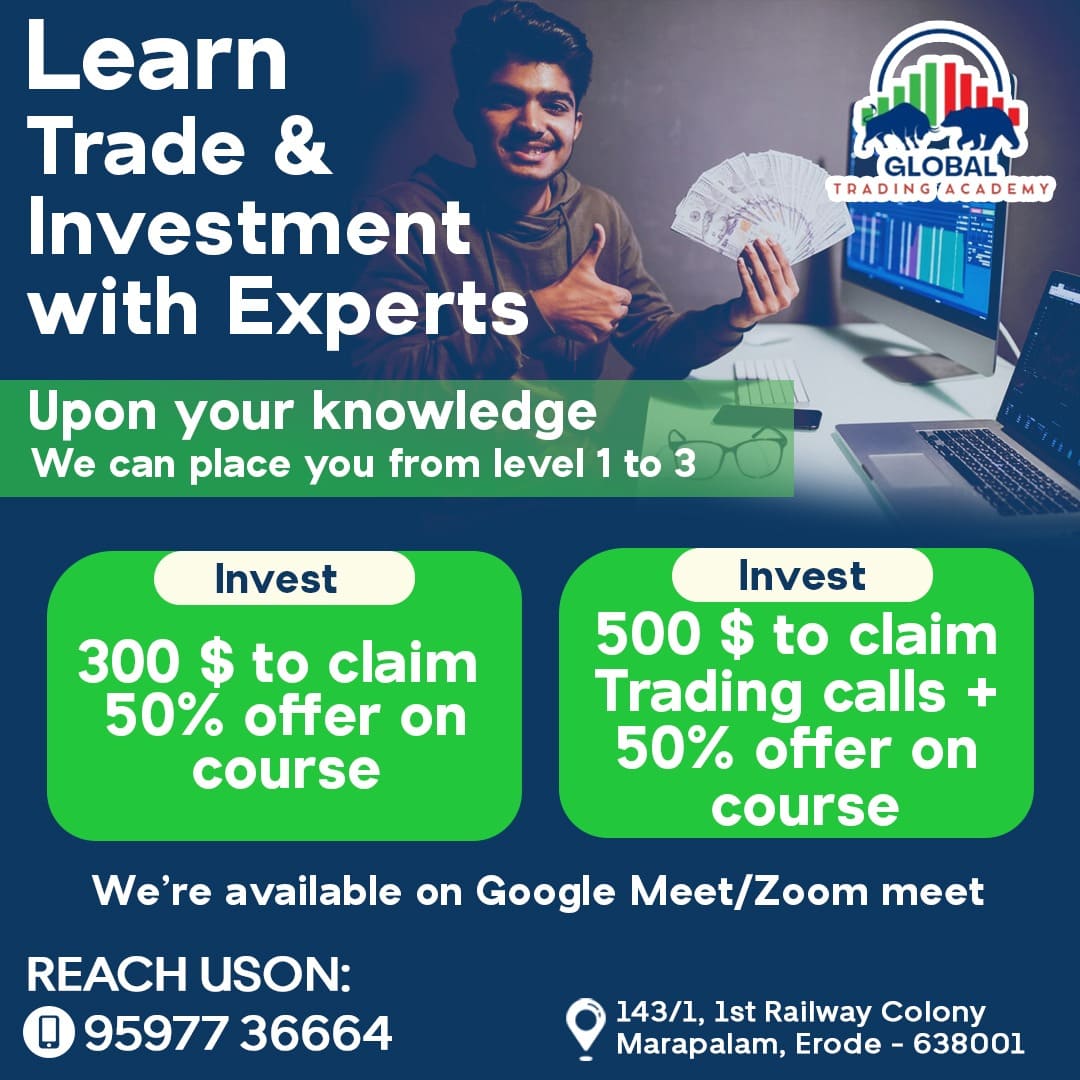 Trading academy course promotion creative designed by BIGDIGITS