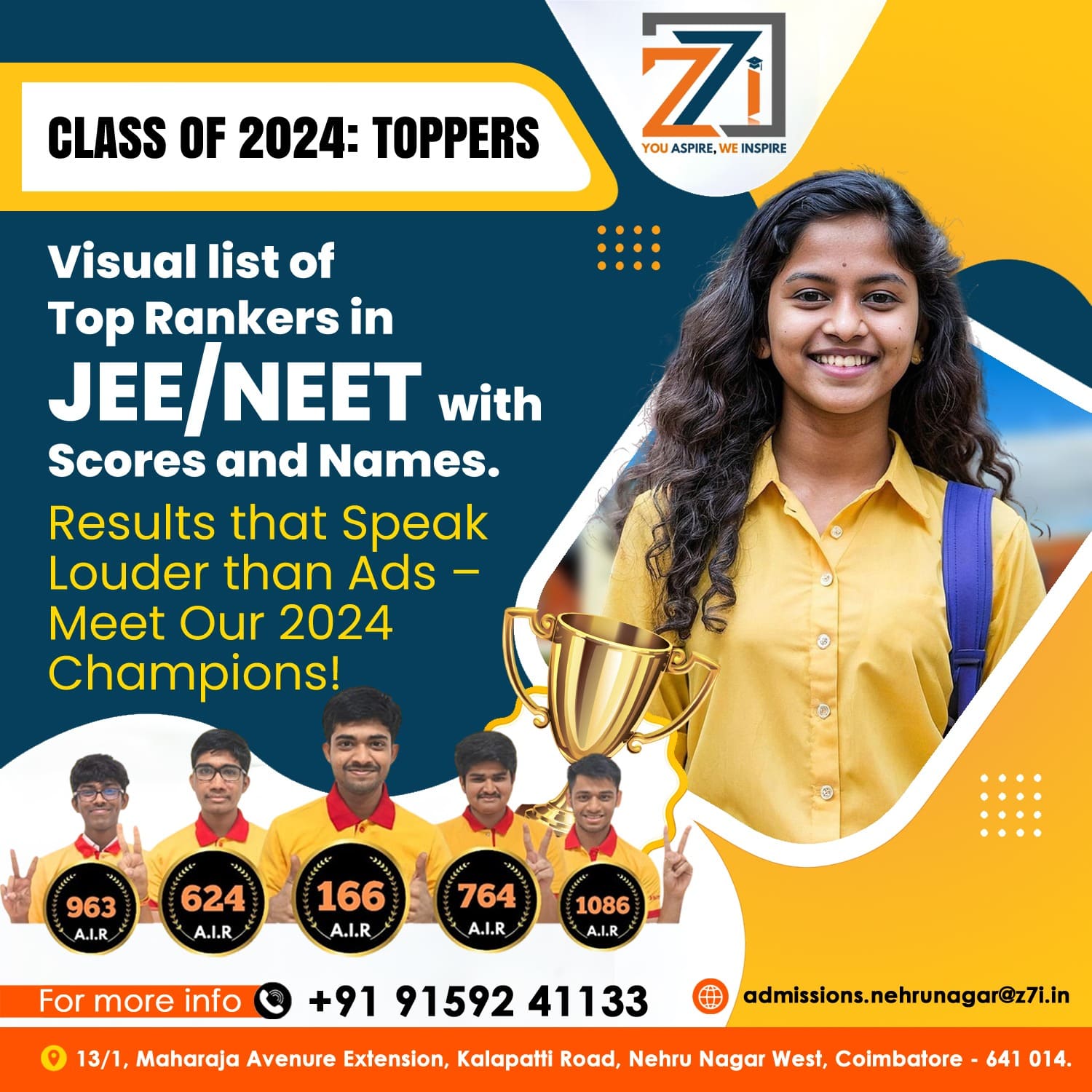 JEE NEET toppers result announcement creative designed by BIGDIGITS